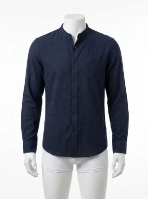 Chemise col mao coton homme allure minimaliste - Vue 1 - Chemise col mao