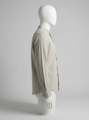 Chemise col mao coton lin homme polyvalente quatre saisons - Vue 1 - Chemise col mao