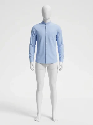 Chemise col mao coton oxford business slim fit homme - Vue 1 - Chemise col mao